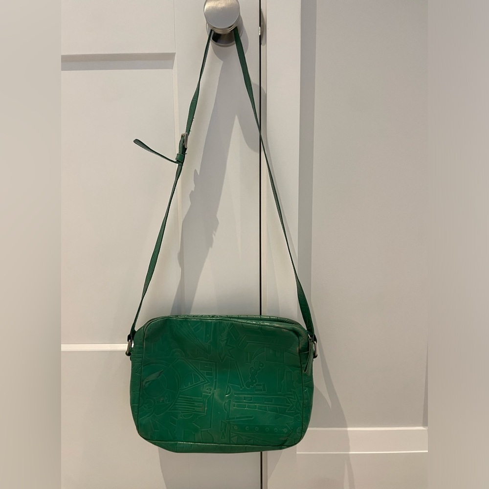 Vintage Green Leather Prada Crossbody